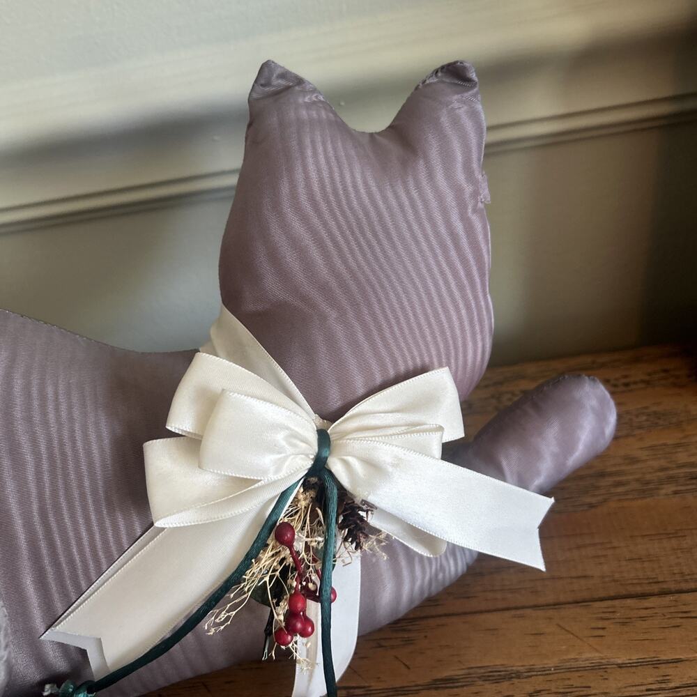 Vintage Handmade Cat Plush Folk Art Primitive Farmhouse Cottagecore Decorative - Picture 2 of 6
